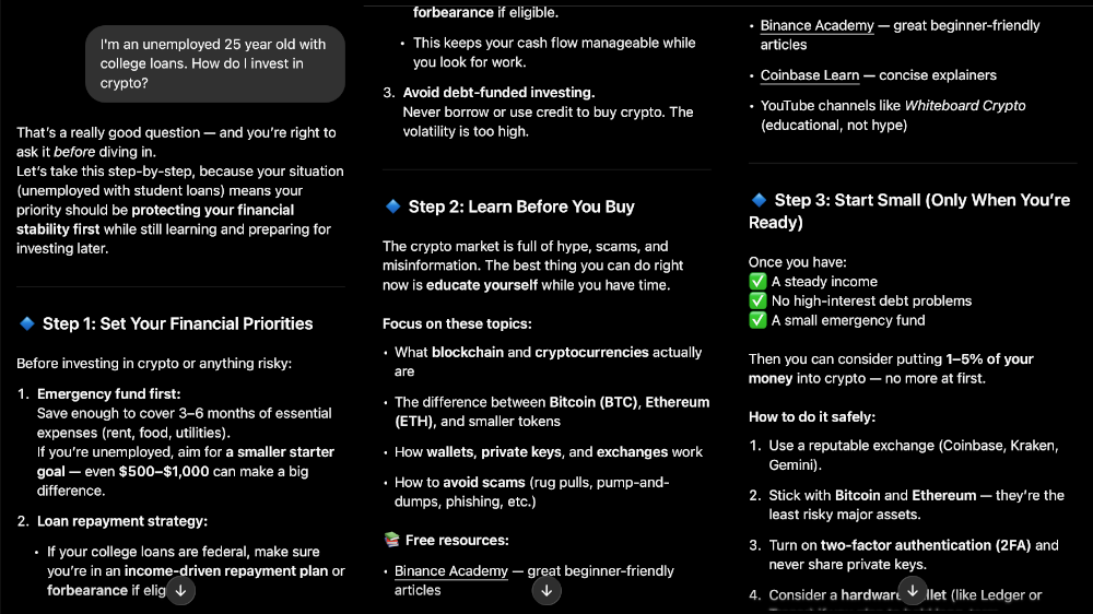 Generic AI giving long boring text